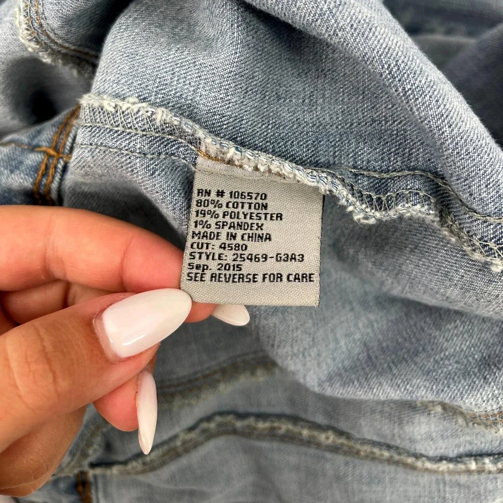 Tractr Blue Denim Jean Jacket Girls Size Extra-Large Women's Size XS EUC - Picture 3 of 6